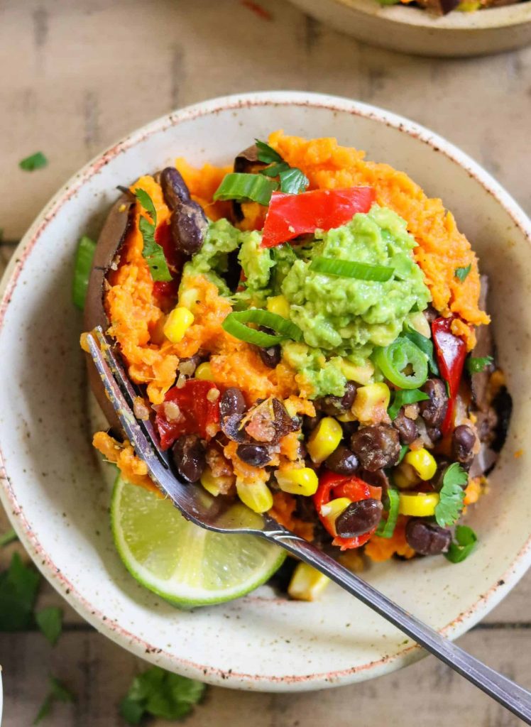 black bean stuffed sweet potato