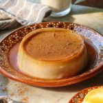 Vegan flan on a mexican dish.