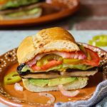 vegan torta de portobello on a plate.