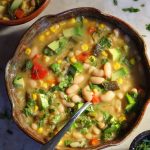 are beans healthy poblano bean soup in a bowl.