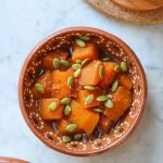 calabaza en tacha (Mexican candied pumpkin) in a bowl.