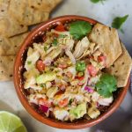 vegan tuna salad on a mexican plate.