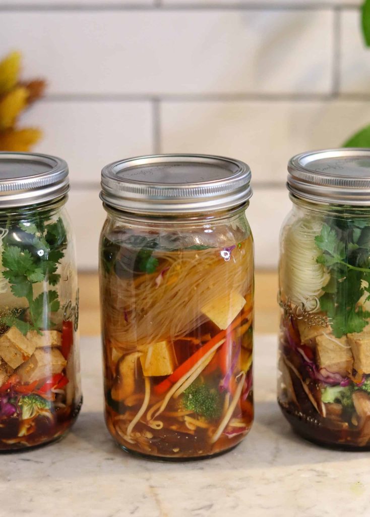 vegan mason jar soups for meal prepping for quick and easy meals for busy people.