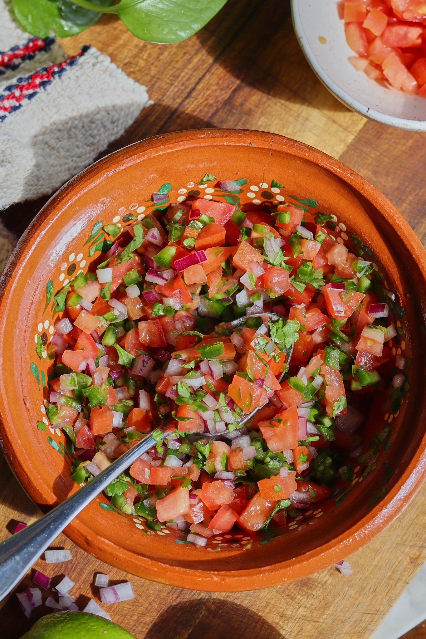 Pico de Gallo en un Tazon.